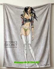 victorias secret white feather flannel throw blanket V190